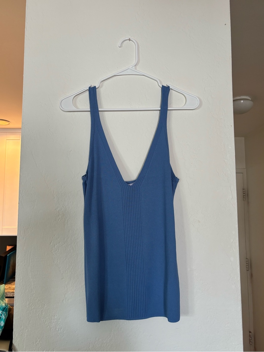 NWT Zara | Light Blue Ribbed Knit Tank Top size large - Picture 6 of 6
